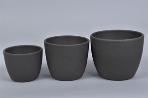 Ceramic Pots Dark Grey