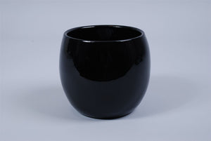 Ceramic Orchid Black Shiny Sphere Shaded